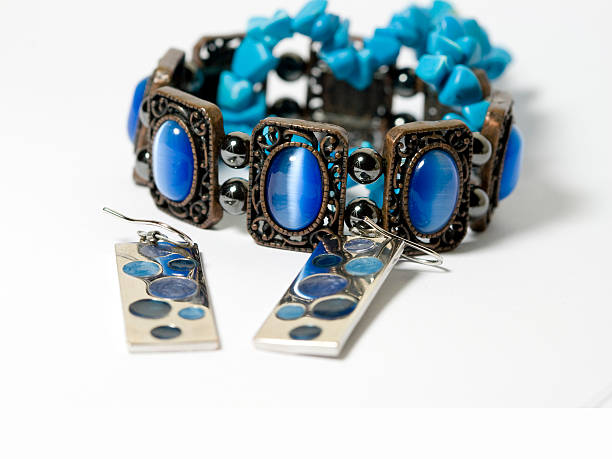 istock Blue set of jewellery 138165243