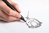 Hand drawing caricature