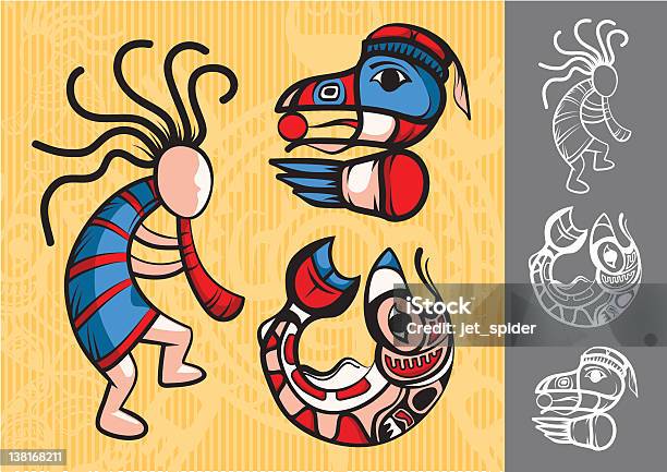 Stylish American Indian Symbols Stock Illustration - Download Image Now - Indigenous Peoples of the Americas, Fish, Indigenous North American Culture