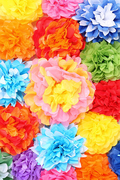 flores de papel - tissue paper - fotografias e filmes do acervo