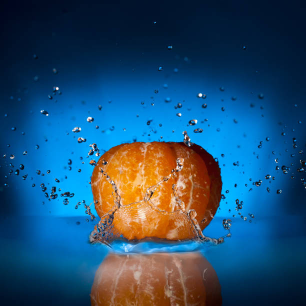 Mandarin and water splash