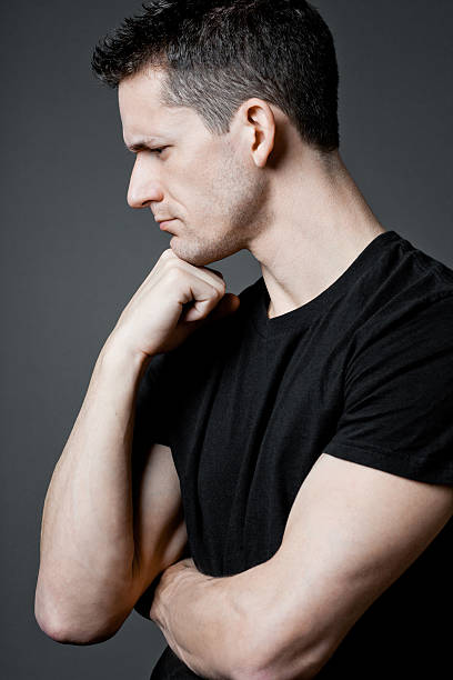 istock Handsome guy posing in black t-shirt. 138170911