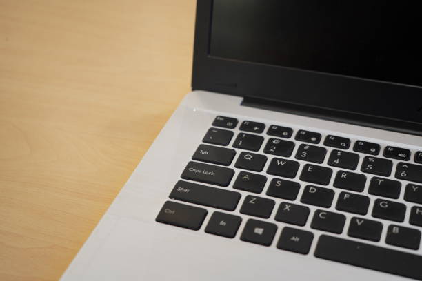 istock Halfway view of laptop on table for illustration 1381715314