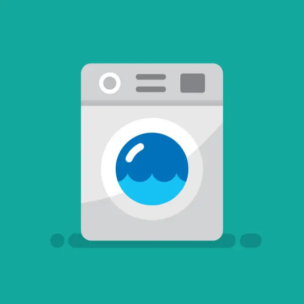 Vector illustration of Washing Machine Icon Flat