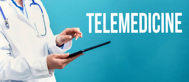 istock Telemedicine theme with a doctor using a tablet 1381720983