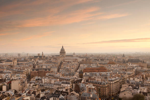 Paris Sunset Cityscape stock photo
