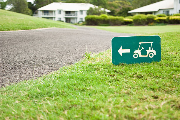 Golf cart path stock photo