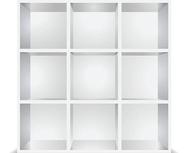 white empty shelves isolated fwhite empty shelves isolated for design empty bookshelf stock illustrations