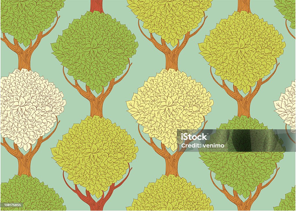 Beautiful Tree Inner Pattern Seamless Pattern With Beautiful Trees Stock Illustration - Download ...