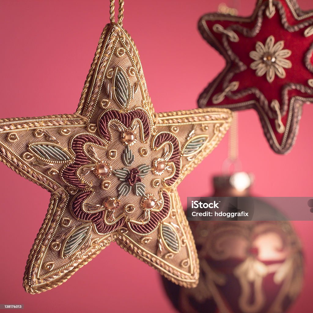 Christmas ornaments Hand crafted ornaments. Backgrounds Stock Photo