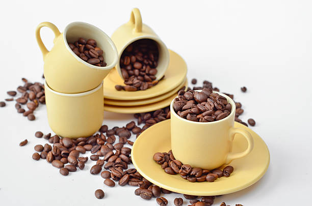istock China cups and coffee beans on white background 138178074
