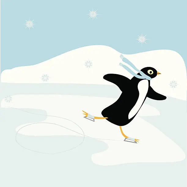 Vector illustration of Ice Skating