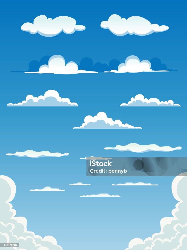 Cartoon Clouds Set Stock Illustration - Download Image Now - Cartoon,  Stratus, Atmosphere - iStock