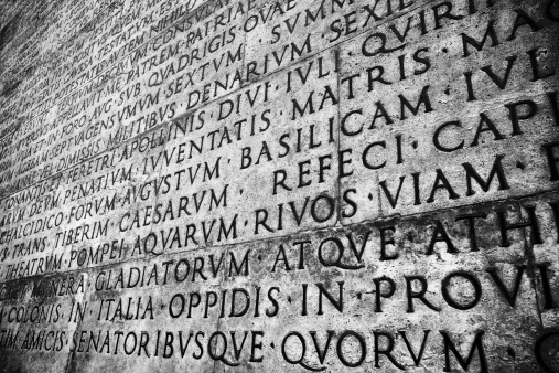 Latin inscription for peace  at ara paecis in Rome. 