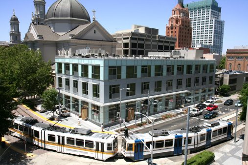 Street intersection in downtown Sacramento