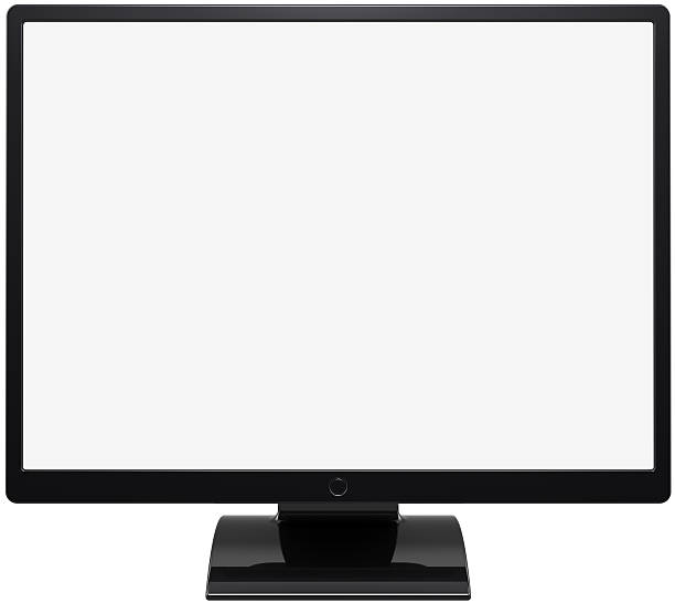istock Computer monitor black with blank white screen 138180535