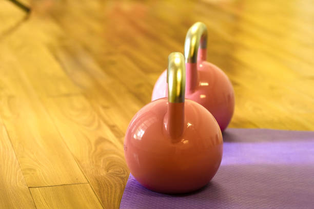 istock Kettlebells at a home gym 1381812293
