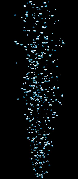 Blue Bubbles on black background High Resolution