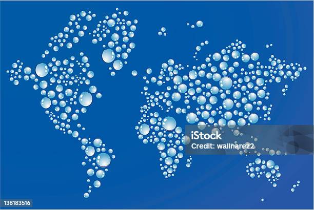 Worldmap Da Bolle - Immagini vettoriali stock e altre immagini di Planisfero - Planisfero, Spumante, Acqua