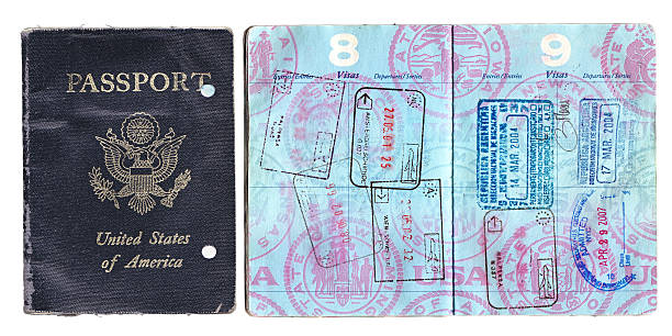 старый passport - passport old usa id card stock illustrations