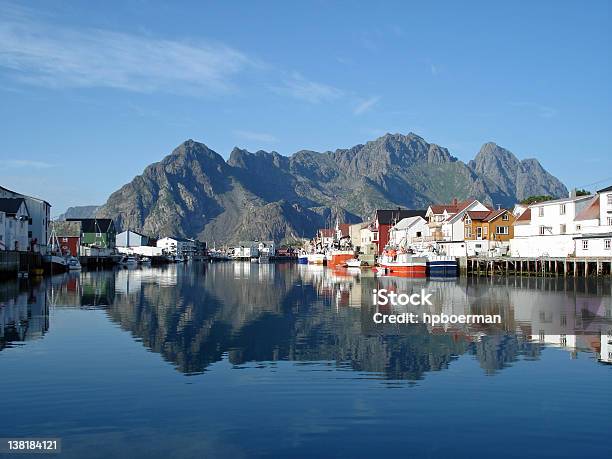 Henningsvaer Lofoten Stock Photo - Download Image Now - Blue, Fishing, Fishing Industry