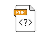 Icon illustration of php extension file.