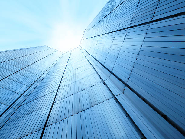 istock View of a skyscraper looking up towards the sun 138185843