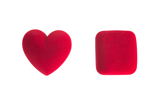 Red heart shape on white background.