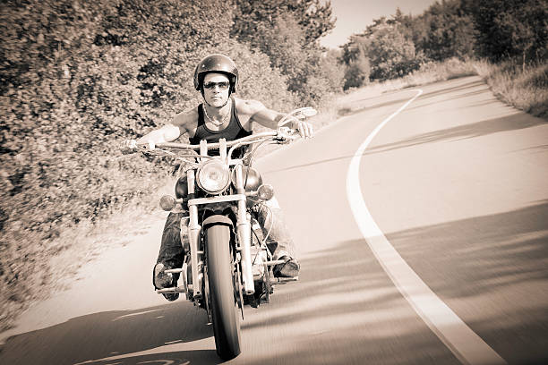 istock Motorcycle moving along a curvy road 138187179