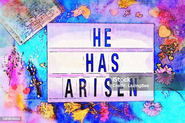 He Has Arisen In Light Box Trend Stock Photo - Download Image Now - Anti-Globalization, Bible, Capital Cities