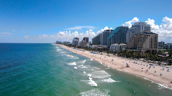 Aerial drone view of Fort Lauderdale beach