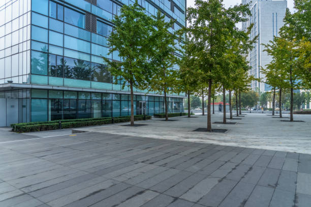 istock modern buildings and empty pavement in china 1381897834