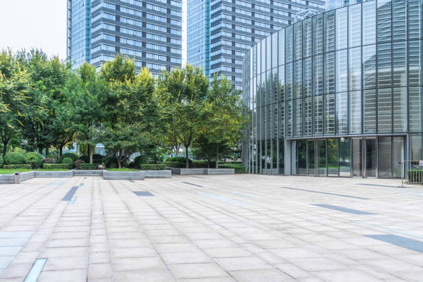 istock modern buildings and empty pavement in china 1381897843