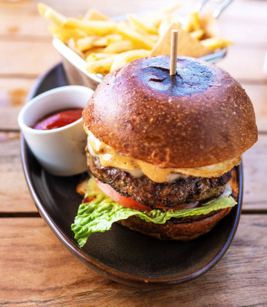 istock Hamburger with french 1381920936
