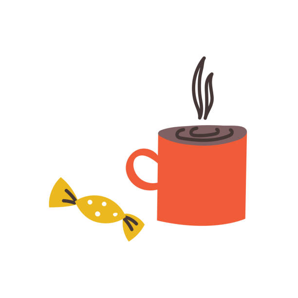 ilustrações de stock, clip art, desenhos animados e ícones de coffee mug candy - hot chocolate cup chai heat