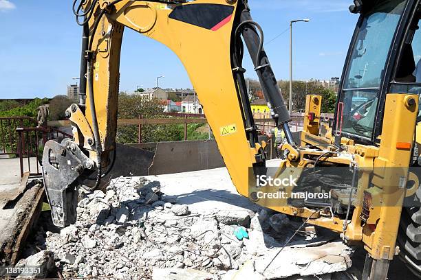 Road Works Stock Photo - Download Image Now - Breaking, Hammer, Hydraulic Platform