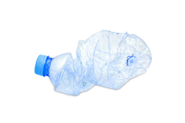istock Blue plastic bottle on the White Blackground Concept of not using plastic 1381935006
