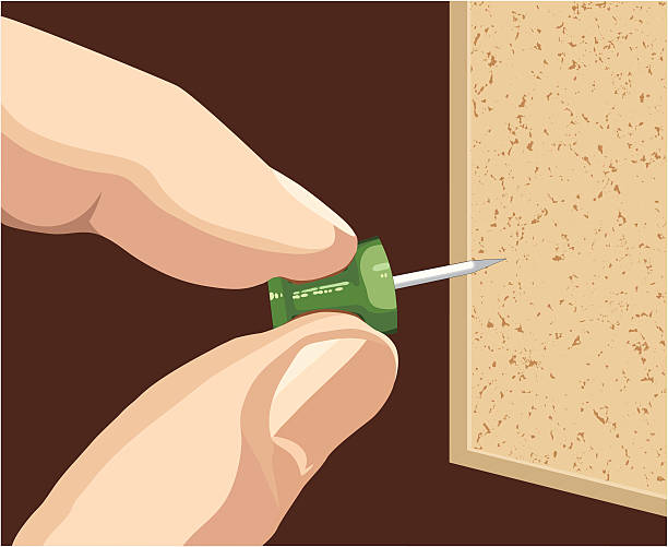 pushpin - bulletin board backgrounds thumbtack cork stock illustrations