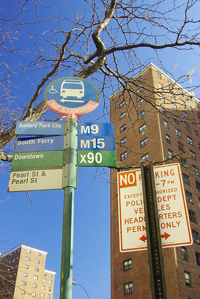 panneau de rue avec bâtiment en arrière-plan - brooklyn sign new york city queens photos et images de collection