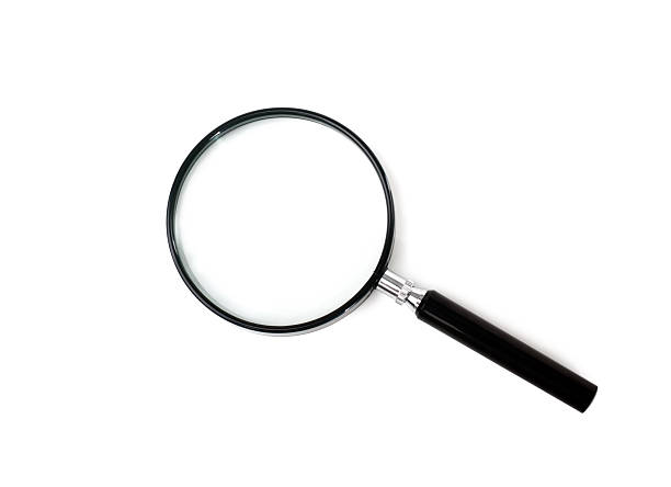 lupa na białym tle - equipment magnifying glass glass science zdjęcia i obrazy z banku zdjęć