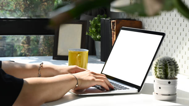 istock Young man freelancer sitting in bright home office and working with computer laptop. 1382006691