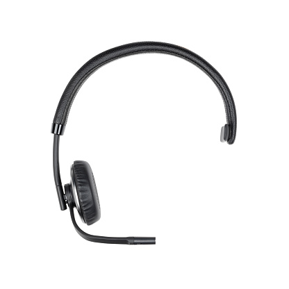Premium single sided (single ear) mono wireless headset, isolated on white background.