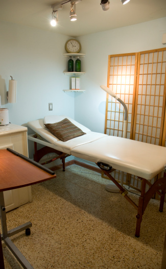 Massage Table In Health Salon