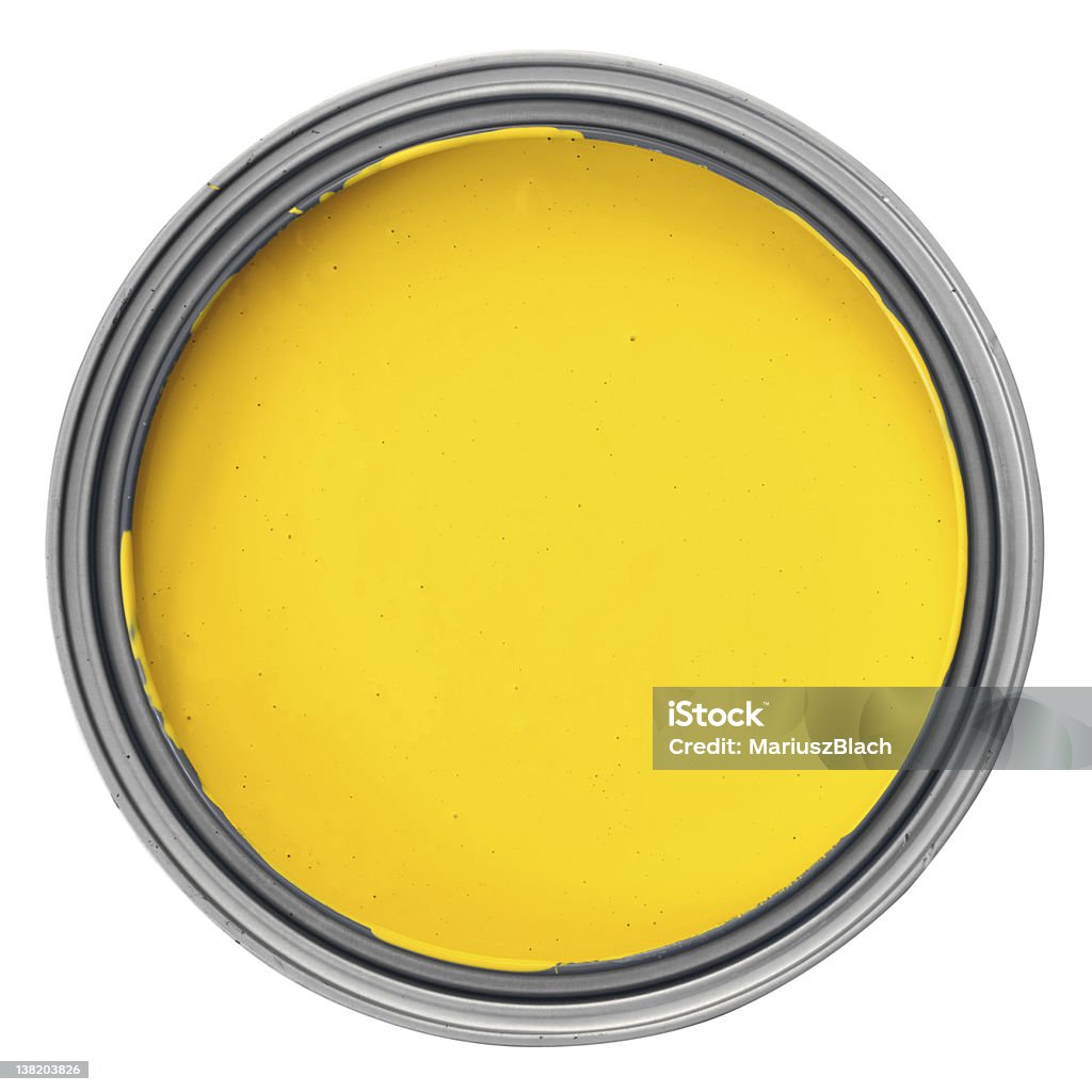 Gelbe Farbe können - Lizenzfrei Farbdose Stock-Foto