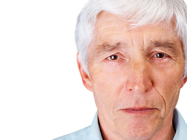 istock Closeup of a relaxed elderly man against white 138205541