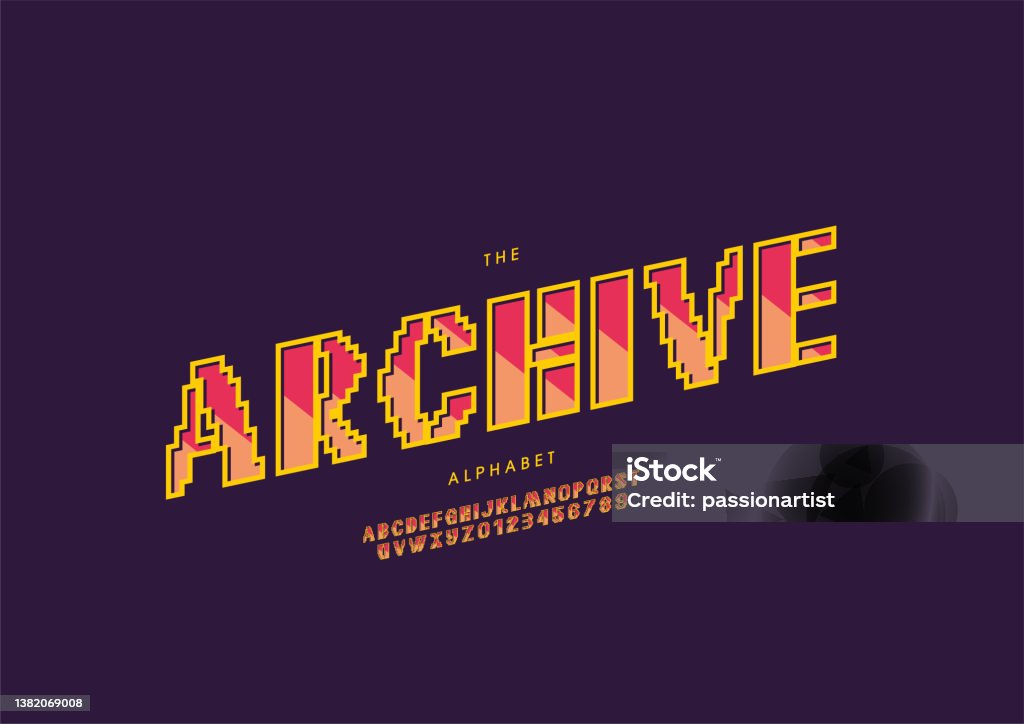Lettering Archive Archive Alphabet Stock Illustration - Download Image Now - Abstract ...