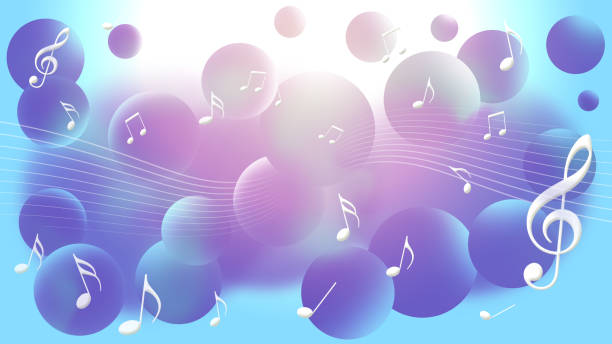 istock image of music, musical note and floating abstract spheres background illustration 1382086856