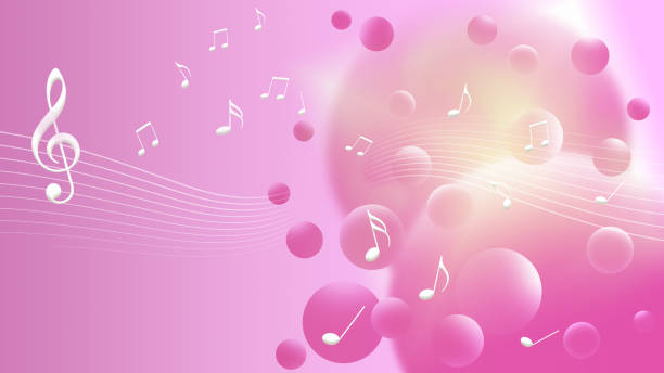 istock image of music, musical note and floating abstract spheres background illustration 1382087868