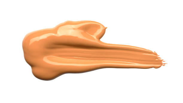 istock Creamy foundation smeared on white background. Isolated 1382106631