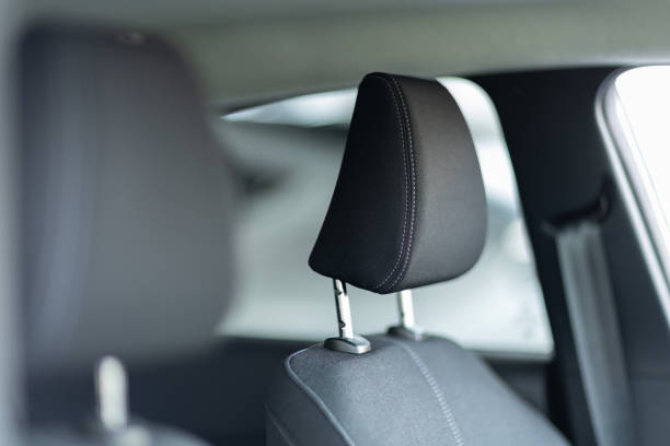 istock Interior view with focus on the headrest of the modern car 1382109333